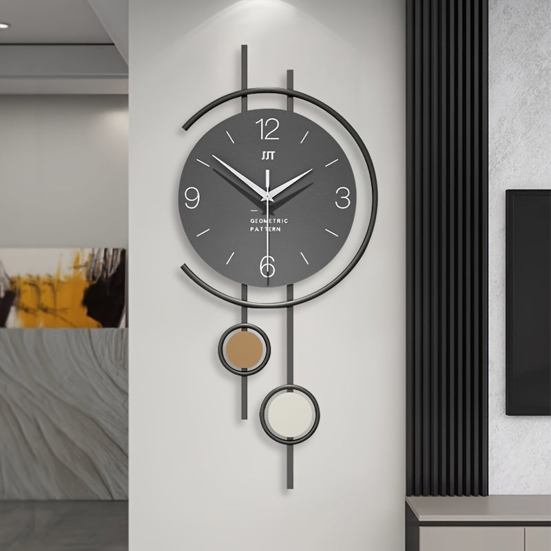 Horloge murale scandinave, cadran gris et grands chiffres