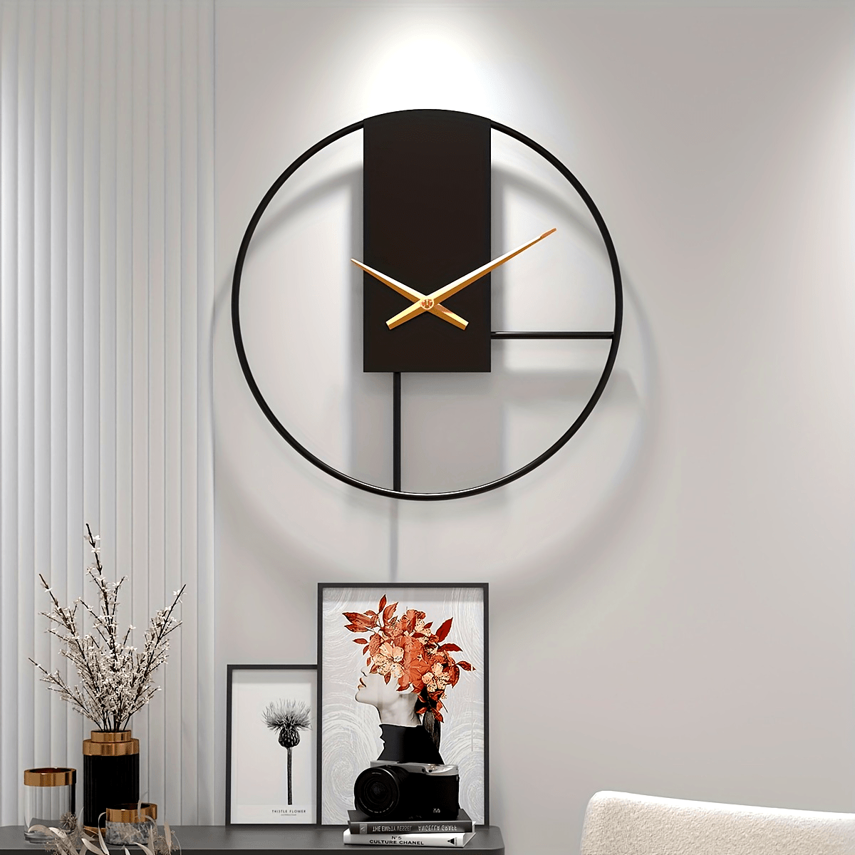 Horloge Murale Silencieuse Tendance Minimaliste en Mtal et Fer 16 pouces40 cm pour Salon et Chambre  Coucher