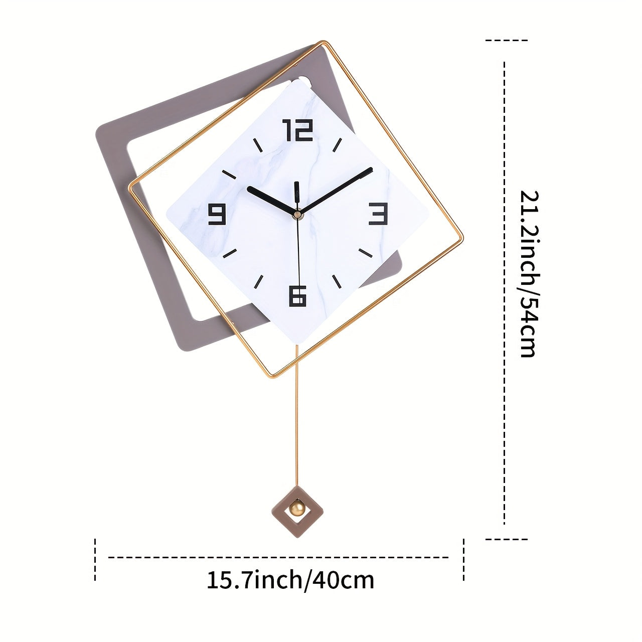 Horloge Murale Artistique en Fer  Double Couche en Forme de Losange 1 pice Horloge Dcorative Moderne et Minimaliste pour Salon Salle  Manger Entre Horloge Murale Crative en Fer Artistique Horloge Murale Suspendue pour Amnagement Intrieur Dou