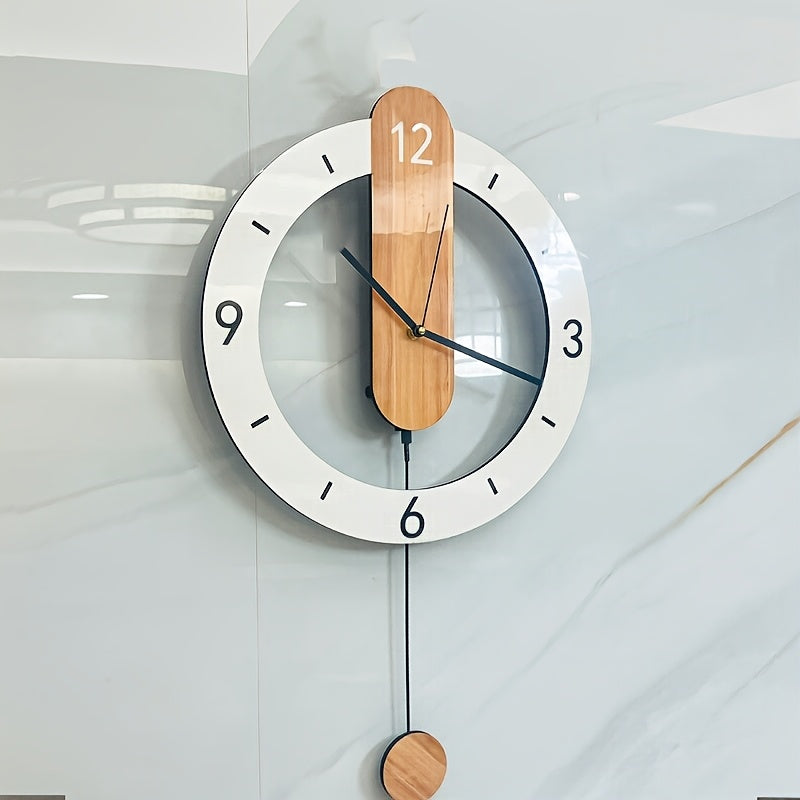 Nouvelle horloge murale nordique 2025 horloge de salon moderne et minimaliste horloge murale crative pour la maison de luxe lger haut de gamme et dambiance avec cadran en bois et chiffres romains convient pour salle  manger chambre salon cuisin