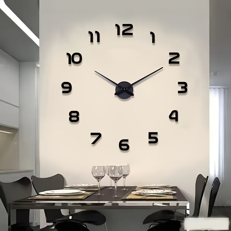 Horloge Murale Crative DIY ExtraLarge Moderne et Minimaliste Lumineuse 3D Tridimensionnelle sans Perage pour Dcoration de Salon