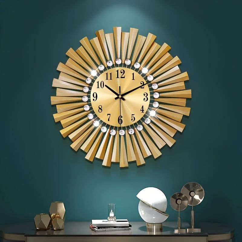 Horloge Murale Luxe 1 Pice Horloge Murale Crative en Mtal pour Salon Horloge de Chambre Dcor Simple dHorloge Murale pour la Maison Horloge Dcorative de Luxe Lger