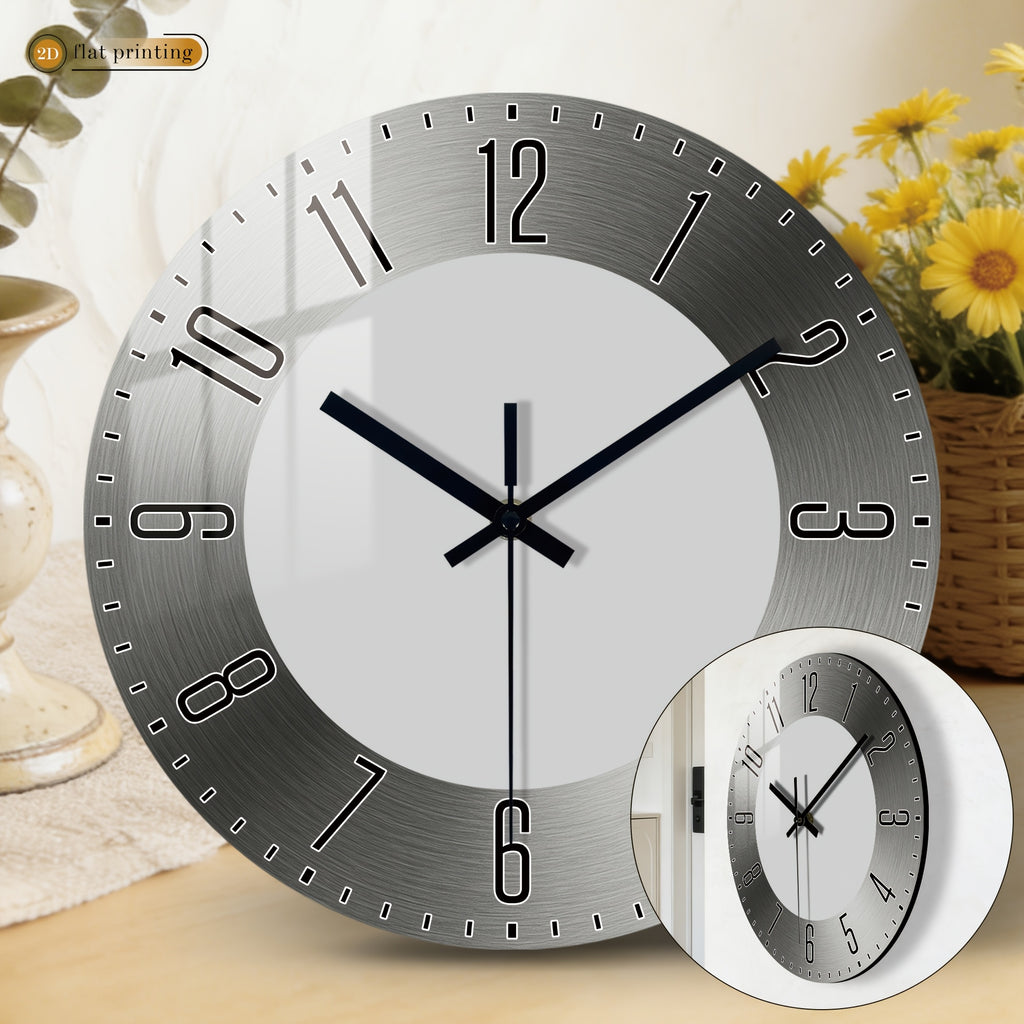 Plan de sol 2D Horloge murale silencieuse ronde en bois gris minimaliste moderne idale pour les salles de classe les bureaux les dcorations de fte de remise de diplmes et un cadeau idal pour les ftes les anniversaires et la fte des mres  Ta
