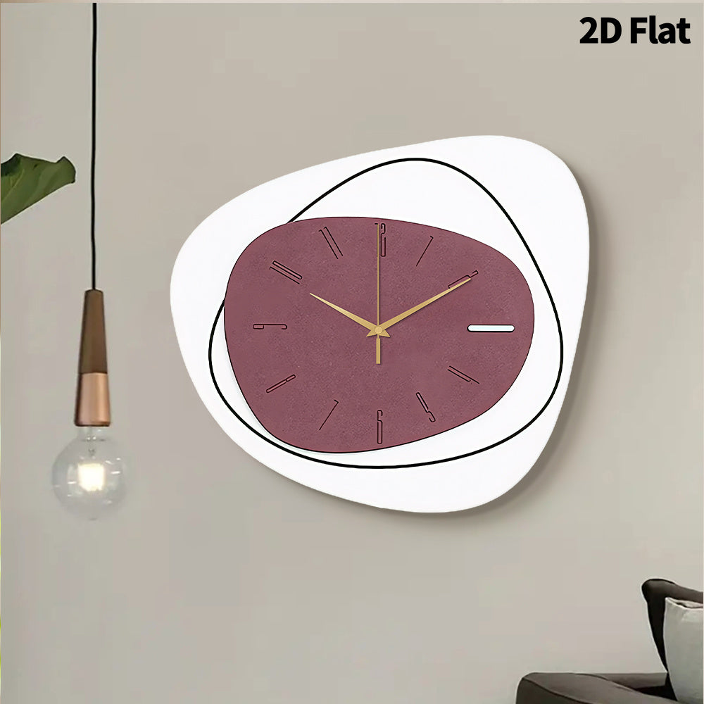 Horloge murale plate 2D contemporaine avec un design minimaliste et un mcanisme  quartz silencieux idale pour dcorer les salons les salles de musique les chambres les cuisines et les bars  caf Un cadeau parfait et une dcoration festive