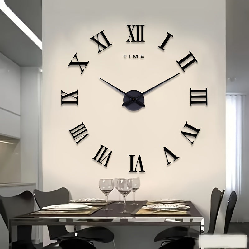 Horloge Murale en Acrylique Glowtick  Chiffres Romains Vintage  Aiguilles Panneau de Forme Irrgulire Dcoration DIY Installation Facile Sans Outils  Idale pour Bureau