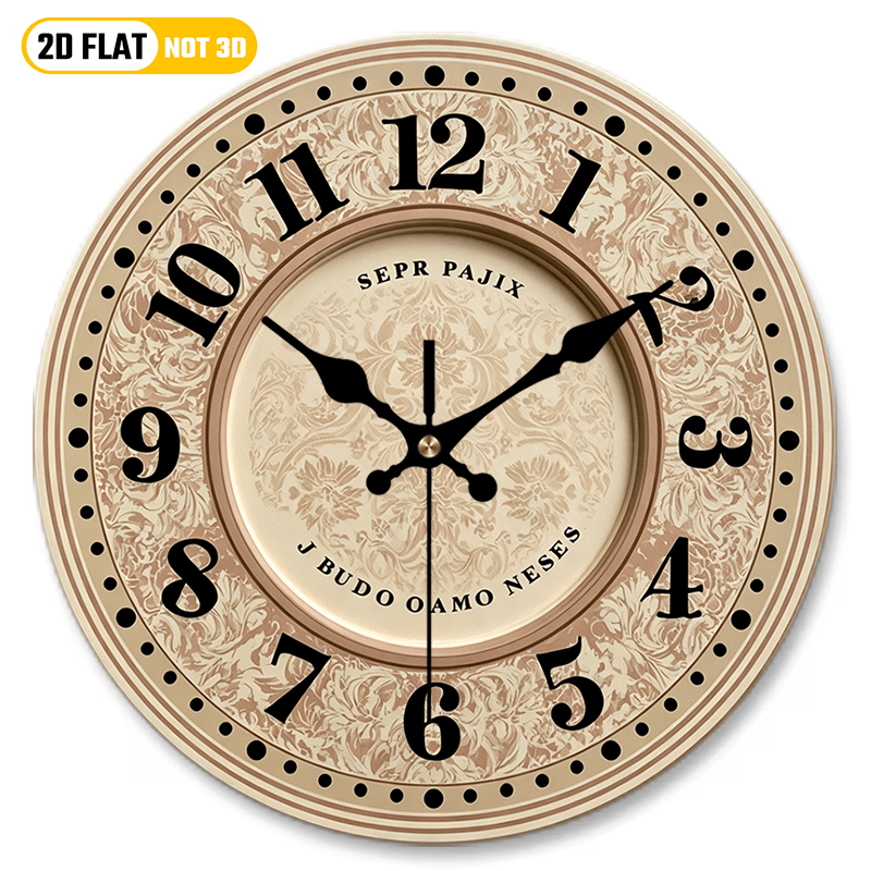 2D Plat 1pc Horloge Murale Vintage en Bois Montre Facile Horloge Ronde Silencieuse Essentielle pour Dcoration de Salon Parfaite pour Chambre  Coucher Salon Bureau Cuisine et Salle de Bain 12 pouces Pile AA Non Incluse